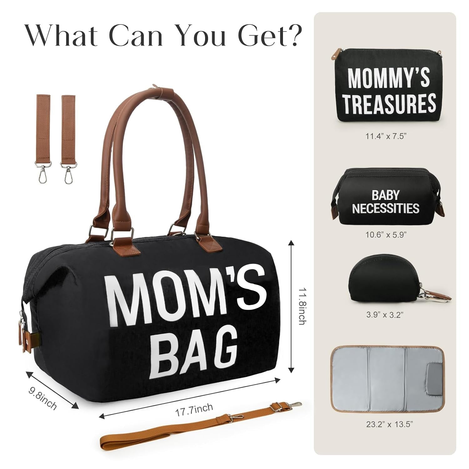 Nunaza ALL-IN-ONE 6pcs Large Diaper Bag Tote – Your Ultimate Travel Companion for Parenthood