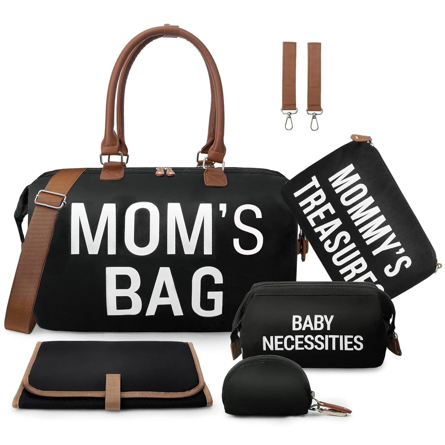 Nunaza ALL-IN-ONE 6pcs Large Diaper Bag Tote – Your Ultimate Travel Companion for Parenthood