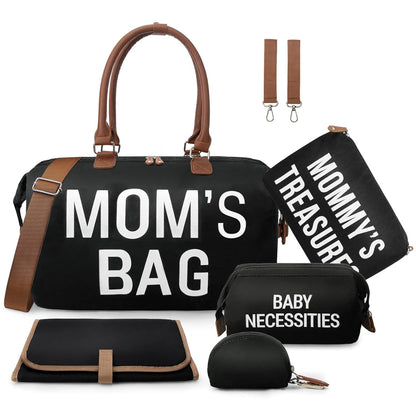 Nunaza ALL-IN-ONE 6pcs Large Diaper Bag Tote – Your Ultimate Travel Companion for Parenthood