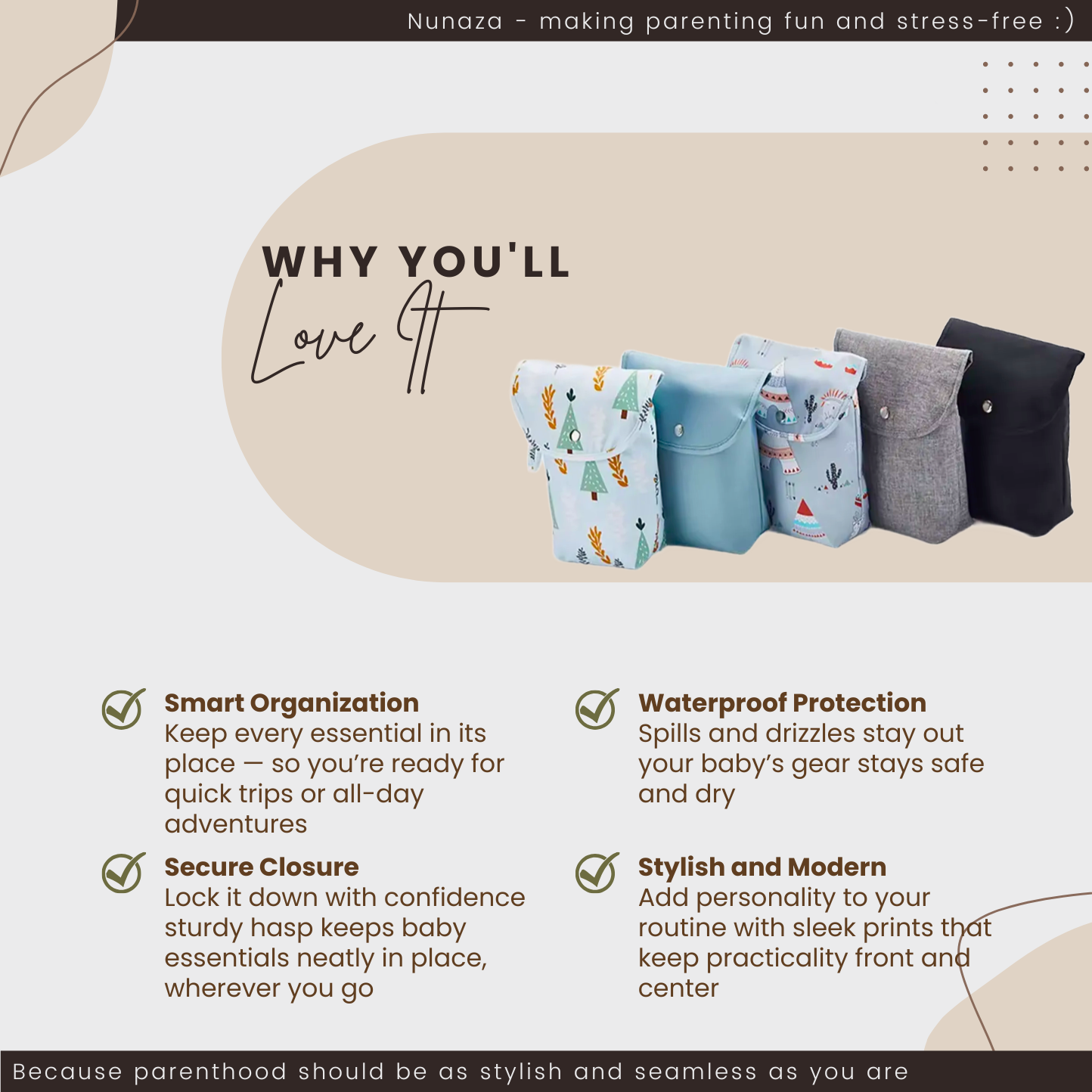 Waterproof Diaper Bag Pouches Organizer