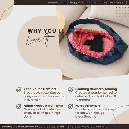 Newborn Cotton Baby Carrier Sling – Breathable Front Carry Wrap