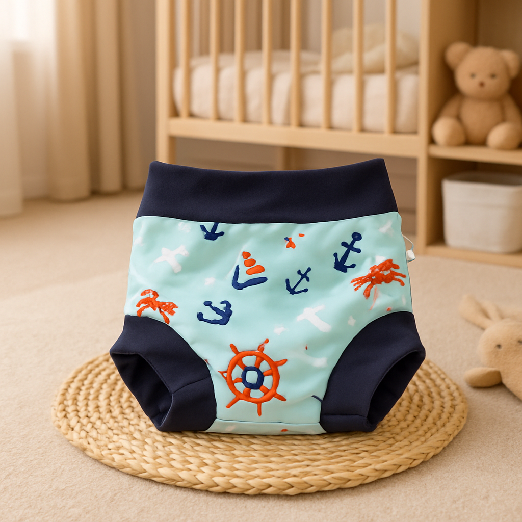 High-Waisted, Leak-Proof, Washable Baby Swim Diaper