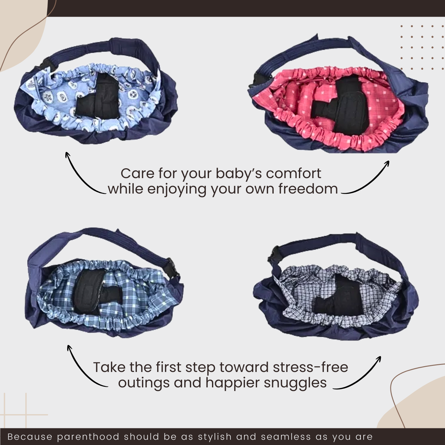 Newborn Cotton Baby Carrier Sling – Breathable Front Carry Wrap