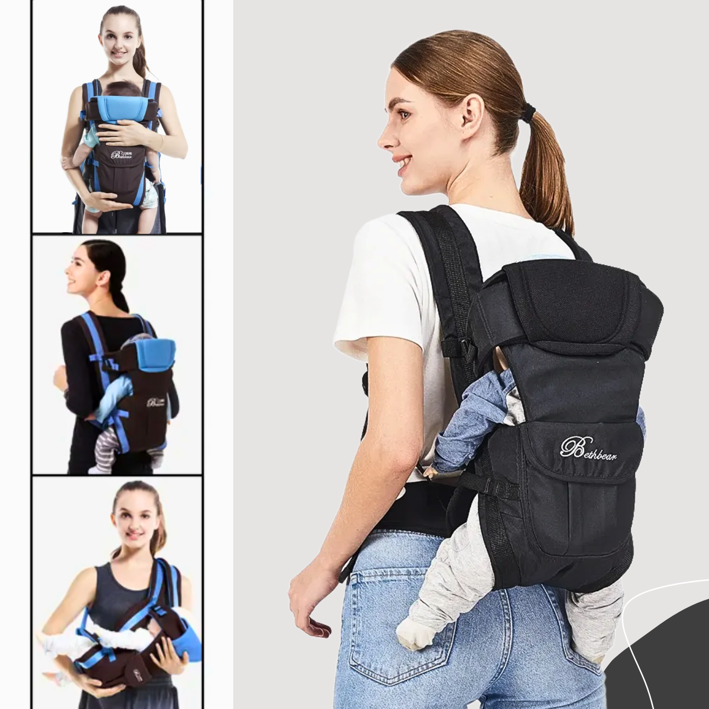 4-in-1 Ergonomic Baby Carrier Sling – Newborn to Toddler