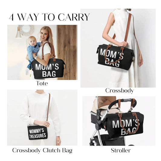 Nunaza ALL-IN-ONE 6pcs Large Diaper Bag Tote – Your Ultimate Travel Companion for Parenthood