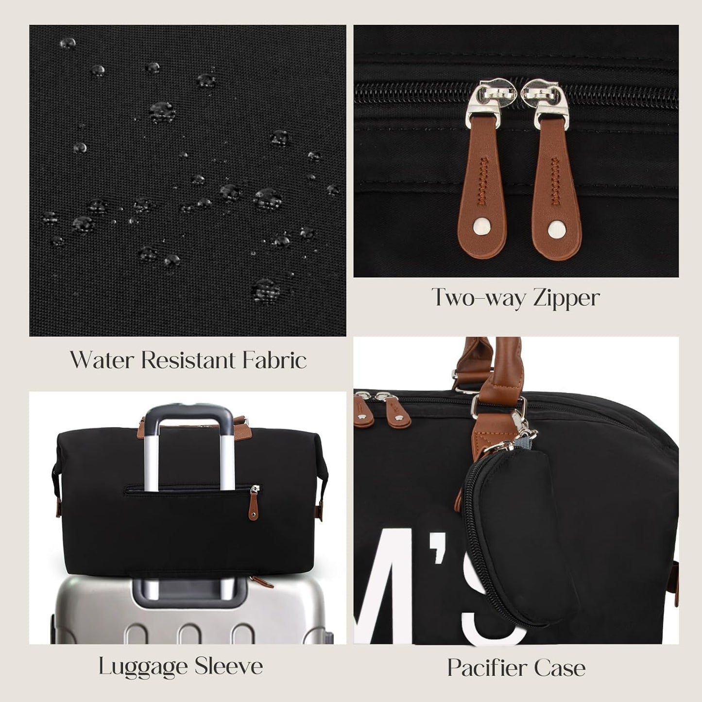 Nunaza ALL-IN-ONE 6pcs Large Diaper Bag Tote – Your Ultimate Travel Companion for Parenthood